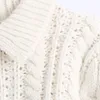 冬の女性レトロなファッションの気質甘い8本鎖織りラペルショートニット女性セーター210520