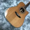 Guitare acoustique électrique folk en bois massif poli D45, modèle sans coin