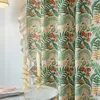 Curtain & Drapes Lotus Leaf Fringe Curtains Living Room Cotton Linen Semi Blackout Dedroom Door Christmas Window