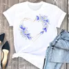 Kadın T-Shirt Kadın Suluboya 90'lar Trend Giysileri Giyim Moda Kısa Kollu Tshirt Kadın İlkbahar Yaz Top Karikatür Grafik Tee
