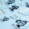 Muurstickers 2021 18 Stks 3D Zwart-wit Butterfly Sticker Art Decal Woondecoratie Kamer Decor Drop Est