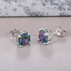 Crystal Earrings Green Cubic Zircon Diamond Stud Earrings for Women Valentine's Gift Fashion Jewelry Will and Sandy