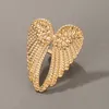 Мода Angel Wings Ring Punk Biker Ювелирные Изделия Античный Золотой Цвет Старинные Золотные кольца для мужчин Женщины