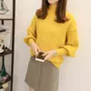 Flat Knitted lantern sleeve half turtleneck pullover loose tide truien dames winter bottoming shirt for women 7010 50 210417