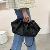Weaving Leather Pouch Handbag 2019 Soft Hand Fashion Clutch Evening Party Purse Women Stor Ruched Cloud Bag Q1208 M1MY#224Y