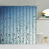 RainDrops Bubble Bubble Curtain Gota de Água Azul Cor Fundo Do Banheiro Decoração Moderna Criativa Impermeável Material Cortinas Set 211116