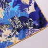 90cm New Hand-Rolled Silk Scarf Women Twill Square Animal Jungle Leopard 프린트 목도 머리 스카프 손수건