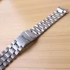 Watch Bands Curved End Watchbands 18MM 20MM 22MM 24MM Silver Stainless Steel Solid Links Straps Bracelets Safety Buckle Folding Cl2510