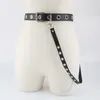 Belts Adjustable Double/Single Row Hole Eyelet Waistband Fashion Women Punk Chain Belt Decorative JK