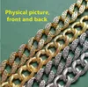 2021 12 mm Miami Cuban Link Chain Collier Bracelets Set For Mens Bling Hip Hop Iced Out Diamond Gold Silver Rapper chaînes Femmes Lu2227