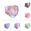 50pcs DHL Ship Fashion Colorful Mesh Designer Party Face Mask Bling Diamond Rhinestone Grid Net Sexy Hollow Masks Reuseable