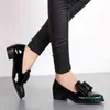 Frühling Wohnungen Frauen Schuhe Bowtie Loafers Leder frauen Low Heels Slip auf Schuhe Weibliche Spitz Starke Ferse