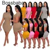 Femmes Summer Robe Cause Mini Jupe Solide Couleur Sans Couleur Couleur Couleur Jupes Jupe Pulloover Jupe jaune Bleu Sexy Jupe 835