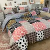 Geometrische Cartoon Ice Stof Beddengoed Set Loveheart Kids Dekbedovertrek 220x240 Queen King Bedclothes laken