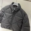 Designer Jackets for Women Winter Fashion Short Coat Argyle Style Letter Printed Lady Casual Outerwear Warm Clothing