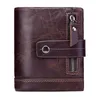 Portefeuilles Western Cow Leather Zipper Hasp Men Wallet Fashion Genuiue Multifunction Coin Purse