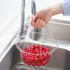 Foldable Steam Rinse Strain Stainless Steel Folding Frying Basket Colander Sieve Mesh Strainer Kitchen Cooking Tools Accessories 210626