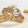 Stylish Luxury Gold es WWOOR Women Quartz Ladies Bracelet Wrist Watch Dress Gift Clock Female Relogio Feminino