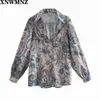 Пейсли шаблон рубашка осень шикарный блузки женщин павлин цветочные печать с длинными рукавами рубашки повседневная V-образным вырезом Boho блузка топы женские 210520