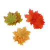 Couronnes de fleurs décoratives Orange/vert/jaune, guirlande artificielle en soie, feuilles d'automne pour décoration de jardin de mariage D, 100 pièces/ensemble