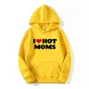 J'aime les mamans chaudes Sweat à capuche Coeur rouge Hot Mother Sweatshirt Pullover Hoodie G1229
