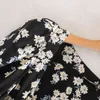Boho 스타일 여름 미니 드레스 여성 꽃 프린트 스퀘어 칼라 섹시한 해변 드레스 짧은 소매 우아한 캐주얼 버튼 드레스 210414