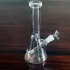 QBsomk Hookahs 아이스 캐처가 있는 비커 봉 두께 기본 물 파이프 흡연 Downstem Simple Glass Bongs