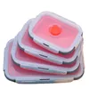 4 PCS Silicone Lunch Box Portable Bol Coloré Pliant Récipient Alimentaire Lunchbox 350/500/800/1200ml Écologique 211108