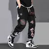 Moda Streetwear Karikatürler Mektup Grafiti Kargo Pantolon Erkekler Joggers Pantolon Sweatpants Erkek Cep Harajuku Elastik Bel HG141 H1223