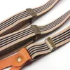 Style Y Back Women Men Elastic Striped Suspenders Strap with 4 Button Holes Adjustable Pants Braces for Unisex Accessories