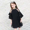 Dziewczyny Dress Christmas Black Sukienka Stylowa Party Ceremonia Szyfonowa Sukienka Dla Juniorów Ucznie Dziewczyna 8 10 12 13 14 15 lat Q0716