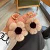 Portachiavi girasole semplice visone capelli Cherry Blossom bella peluche rete rossa interna borsa per auto Ciondolo270o