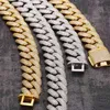 20mm wide 4 Rows CZ Stone S925 Sterling Silver Cuban Chain Necklaces Bling Iced Out Link Chain for Men Hip Hop Rapper jewelry X0509