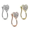 Stainless Steel Nose Ring Heart Clip On Fake Body Piercing Studs