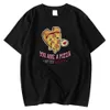 Fashion 2021 Male T-Shirts Spring Summer Tees Shirts Pizza Of My Heart Printing Clothes Oversized Short Sleeved Tee Shirt Men Y0809