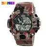 SKMEI 1029 Green Camouflage Military Wristwatch LED Digital Watch Men Sport Super Cool Men's Quartz Sports Watches Male X0524