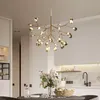 Luz pingente de vagalume led moderna elegante lâmpada de lustre de galho de árvore para cozinha sala de estar crianças quarto loft