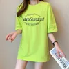 Sommar Oversize Långt T-shirt för klänning Kvinnor Mode Vit Harajuku Tshirt Kortärmad Tee Femme Girls Loose Tops 210604