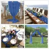 Chiffon Table Runner Europeu Estilo Americano Jantar Decoração Fio Para Casamento País Romântico Azul 5 pcs 210708