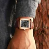 男性腕時計のトップブランドの高級Chenxi Gold Black Square Square Quartz Watch男性防水ゴールデンオスの腕時計男腕時計の男性の時計Q0524