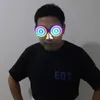 Parti Dekorasyon Yüksek Kaliteli USB Şarj LED Gözlük Işık Up Goggles Gökkuşağı Tam Renkli Spektrum Rave Göz Kostüm Gece Kulübü