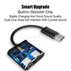 2 в 1 Audio Adapter Type C Line для Samsung Xiaomi Redmi Huawei 3.5 мм Джек Наушники Зарядки кабеля Сплиттер Телефон Аксессуары высокого качества