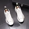 Britse luxe designer Men Business Shoes Trendy Casual Flats High Tops Platform Sneakers Mannelijke bruiloft Loafers Hip Hop Crystal Footwear Y149