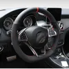 غطاء عجلة قيادة من جلد الغزال مخيط يدويًا مخصص لسيارة Mercedes-Benz E-Class E200 GLK300 CLA260 B180 GLE غطاء عجلة السيارة