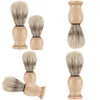 Newnylon effen baard borstel hout kleur borstels shave tool mannen mannelijke scheerborstels douche kamer accessoires reizen cadeau EWB7751