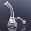 Pocket 4inch mini cam beher bongs ile değiştirilebilir yağ brülör borusu küçük Bubblers yağ kuleleri su boruları destek ekle müşteri logosu