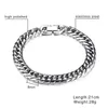 Link Chain Miami Cuban Link Mens Armband i silver ton rostfritt stål tungt armband pulseira bileklik manliga smycken 8-14 mm 21-263p