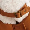 Aelegantmis Mode Vrouwen Dikke Warm Bontjas Jas Furry Teddy Dames Casual Faux Lederen Herfst Winter Overjas 210607