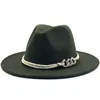 Breda brim hattar kvinnor män ull filt jazz fedora panama stil cowboy trilby party formell klänning hatt stor storlek gul vit 58-60 cm aa3