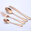 Cutlery Sets Stainless Steel Tableware Western Dinnerware Fork Spoon Steak Travel Dinnerware Set 4 Colors 4Pcs/Set GYL94